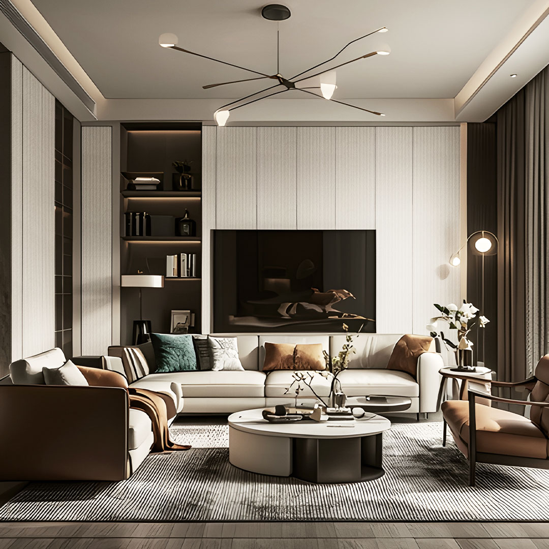 Painel de textura de linha reta ZZ25 - Light Luxury